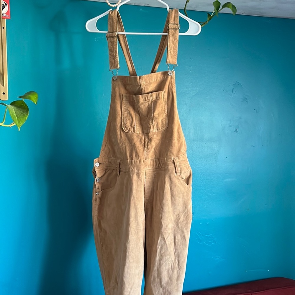 Tan corduroy overalls